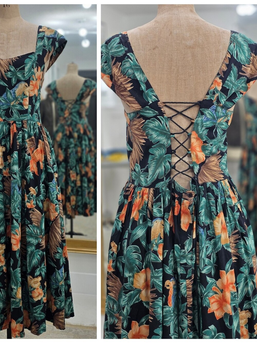 Vintage Corset Midi Dress